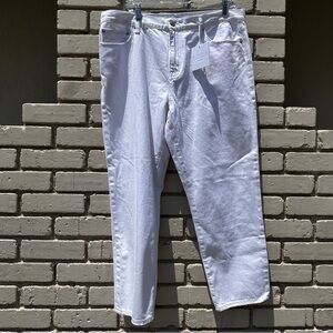 NWT Pistola Presley High Rise Relaxed Roller Crop Jeans in White - Size 32